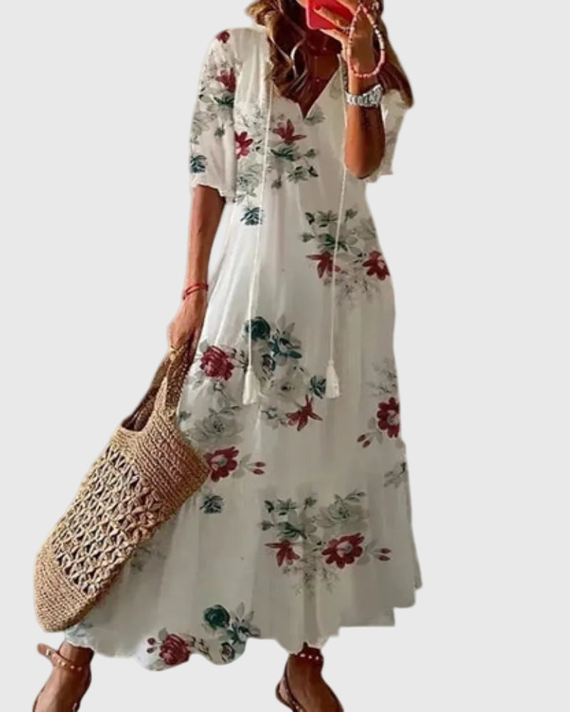 Elina | Indigo Ikat Dress