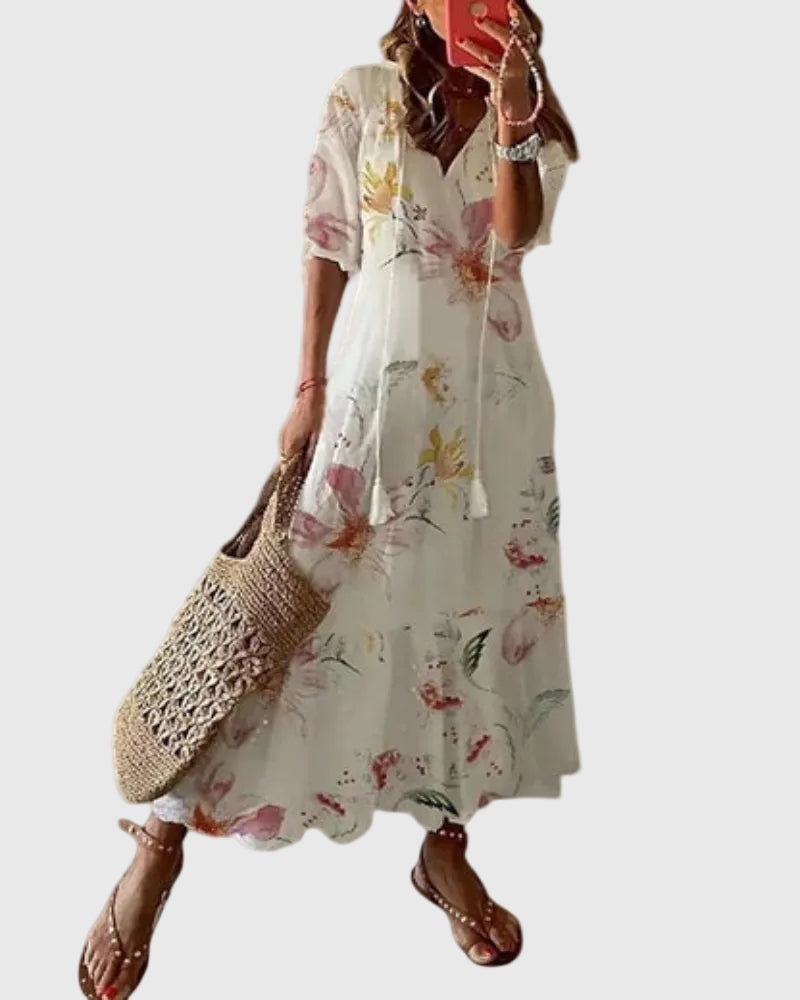 Elina | Indigo Ikat Dress