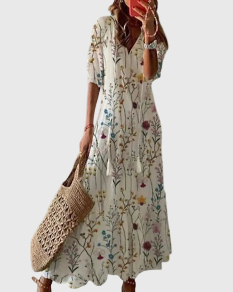 Elina | Indigo Ikat Dress