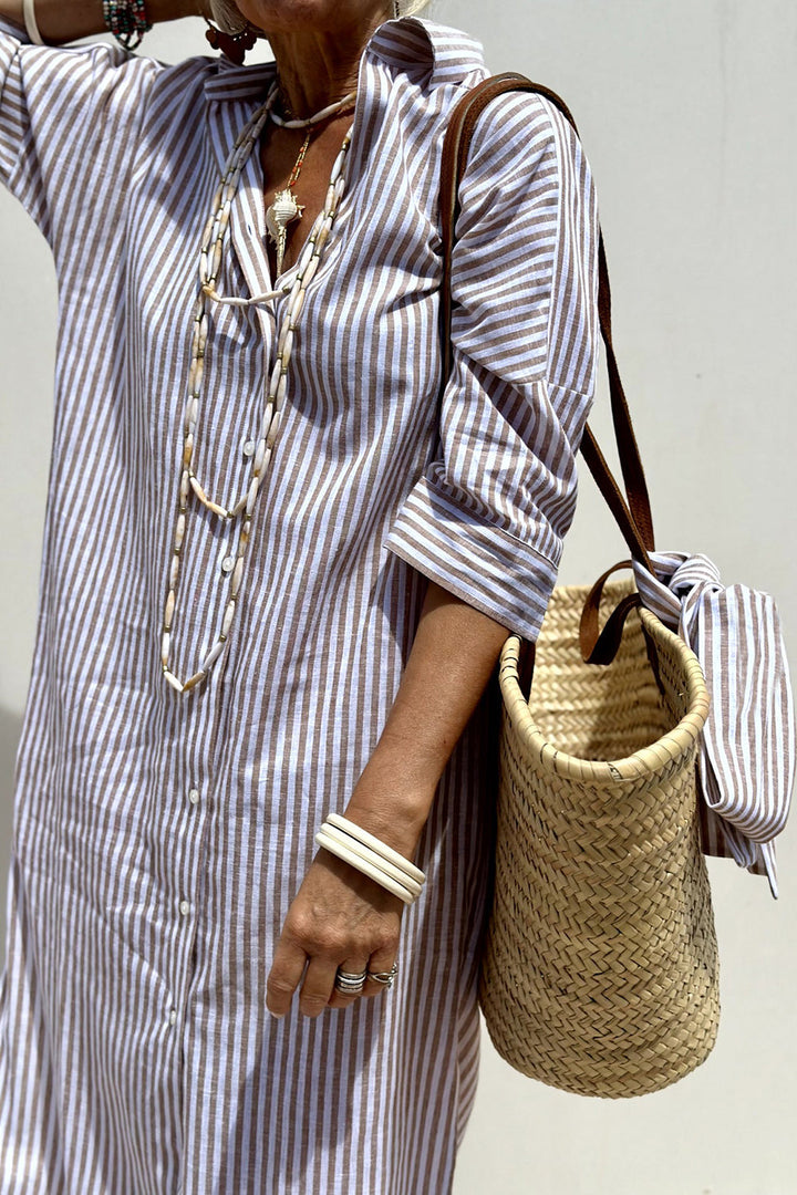 Marina | Striped Summer Shirt Dress